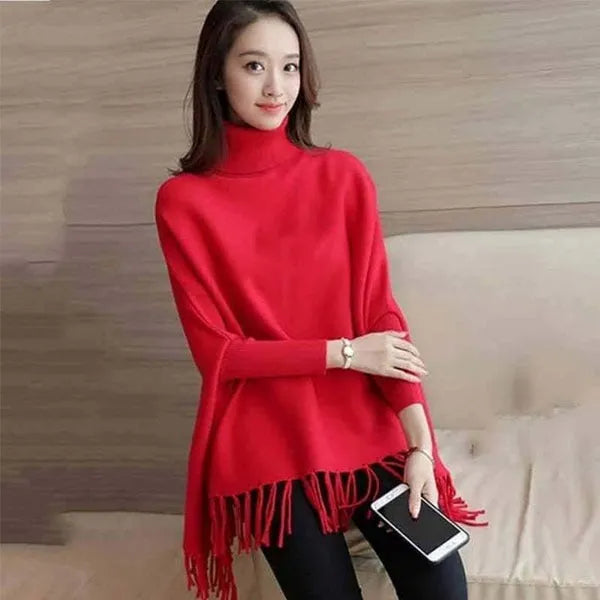 Winter Fleece Poncho for Women - Black